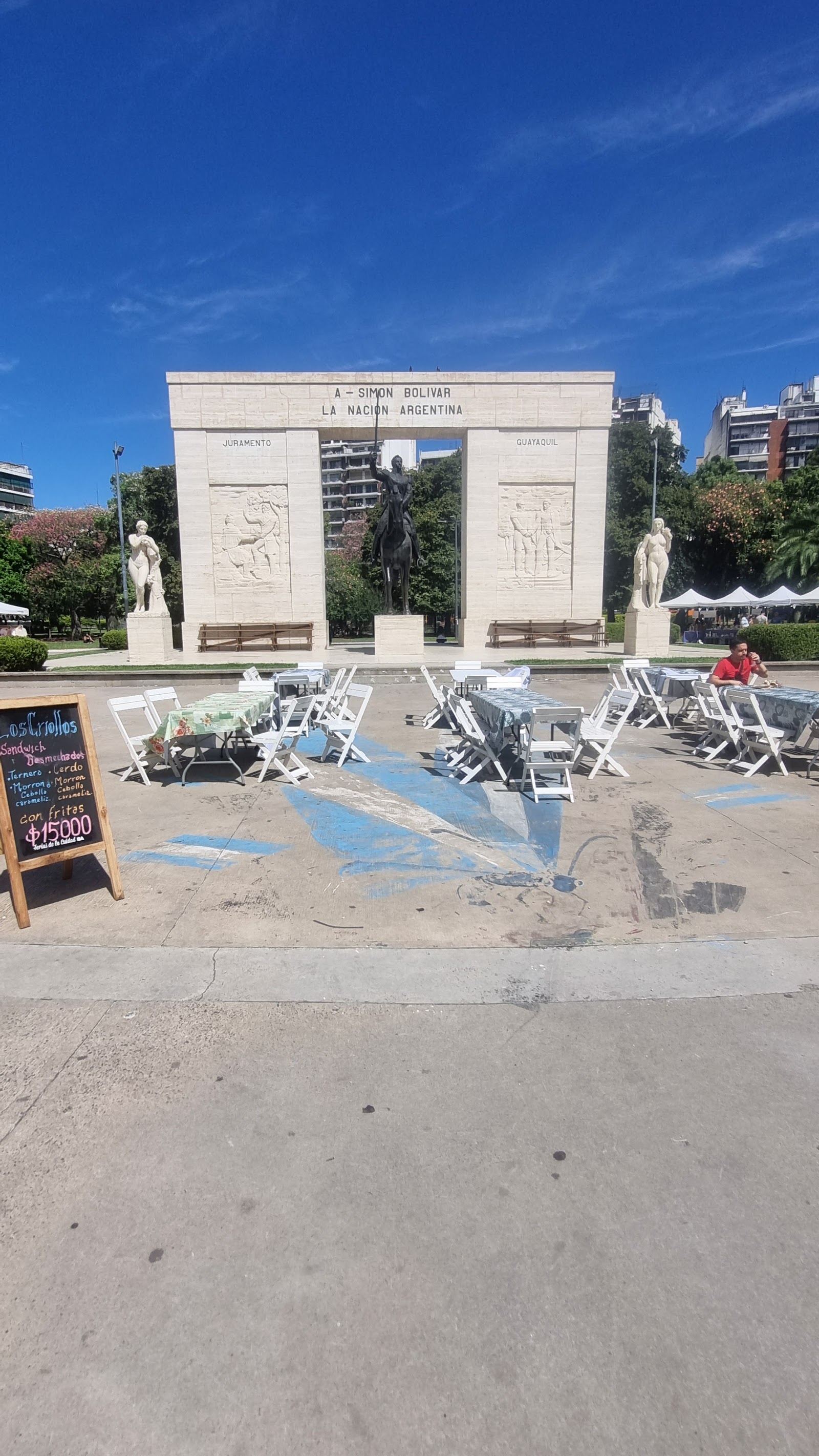 Monumento a Simón Bolívar en Parque Rivadavia, el punto de encuentro